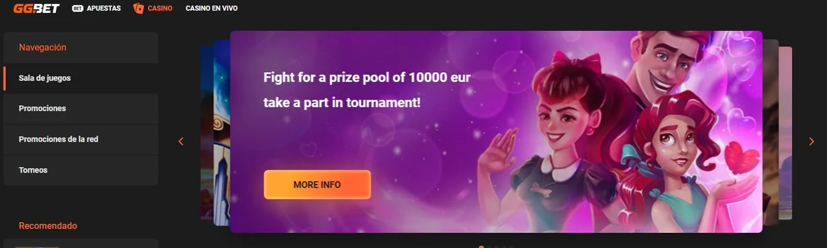 Sitio Web de GG Bet Casino
